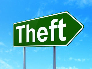 Image showing Safety concept: Theft on road sign background