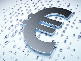 Image showing Currency concept: Silver Euro on digital background