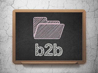 Image showing Business concept: Folder and B2b on chalkboard background