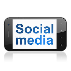 Image showing Social media concept: Social Media on smartphone