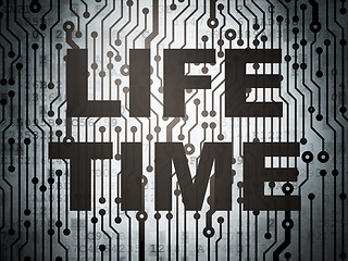 Image showing Time concept: circuit board with Life Time