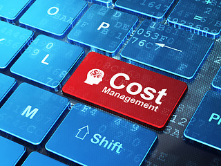 Image showing Business concept: Head With Finance Symbol and Cost Management on computer keyboard background