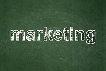 Image showing Marketing concept: Marketing on chalkboard background