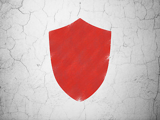 Image showing Safety concept: Shield on wall background