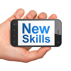 Image showing Education concept: New Skills on smartphone