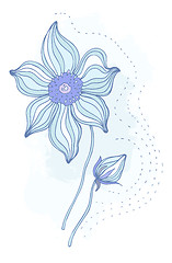 Image showing Beautiful flower. Hand drawn vector illustration