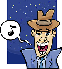 Image showing singing man cartoon illustration