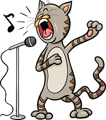Image showing singing cat cartoon illustration