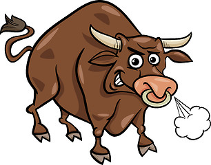 Image showing bull farm animal cartoon illustration
