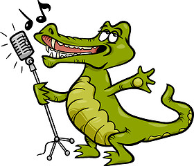 Image showing singing crocodile cartoon illustration