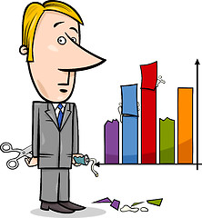 Image showing businessman and graph data cartoon