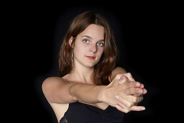 Image showing woman with stretched arms