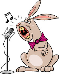 Image showing singing rabbit cartoon illustration