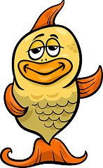 Image showing golden fish cartoon illustration