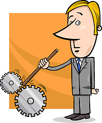 Image showing saboteur businessman cartoon illustration