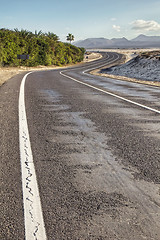 Image showing Curvy road in desert