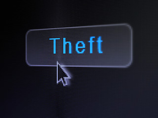 Image showing Protection concept: Theft on digital button background