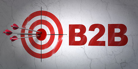 Image showing Business concept: target and B2b on wall background