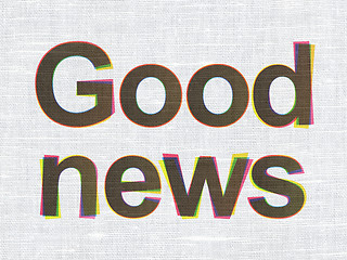 Image showing Good News on fabric texture background