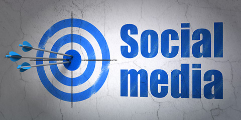 Image showing Target and Social Media on wall background