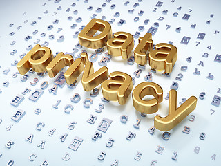 Image showing Golden Data Privacy on digital background