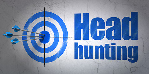Image showing Business concept: target and Head Hunting on wall background
