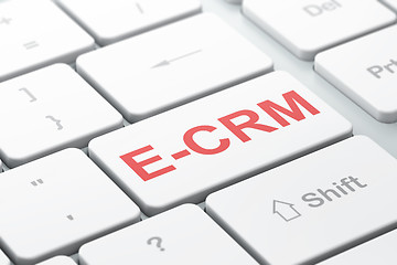 Image showing Business concept: E-CRM on computer keyboard background