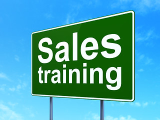 Image showing Marketing concept: Sales Training on road sign background