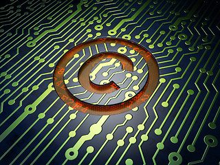 Image showing Law concept: Copyright on circuit board background