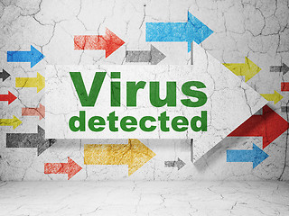 Image showing Protection concept: arrow with Virus Detected on grunge wall background