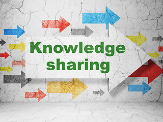 Image showing Education concept: arrow with Knowledge Sharing on grunge wall background