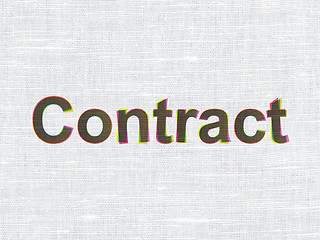 Image showing Business concept: Contract on fabric texture background