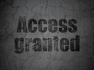 Image showing Protection concept: Access Granted on grunge wall background