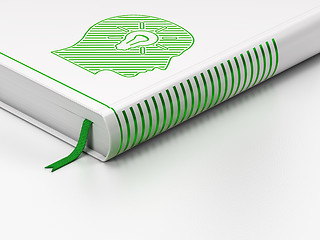 Image showing Marketing concept: closed book, Head With Light Bulb