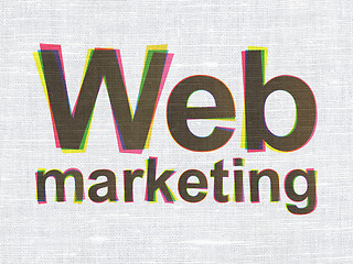 Image showing Webdesign concept: Web Marketing on fabric texture background