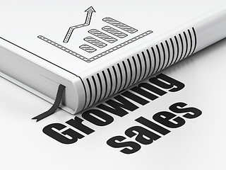 Image showing Finance concept: book Growth Graph, Growing Sales on white background