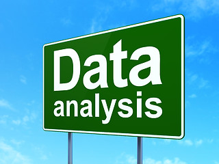 Image showing Information concept: Data Analysis on road sign background