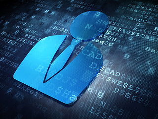 Image showing Blue Business Man on digital background