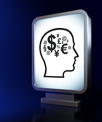 Image showing Education concept: Head With Finance Symbol on billboard background