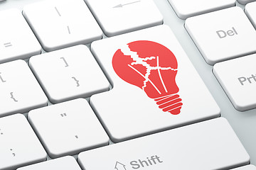 Image showing Finance concept: Light Bulb on computer keyboard background