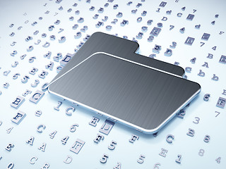Image showing Finance concept: Silver Folder on digital background