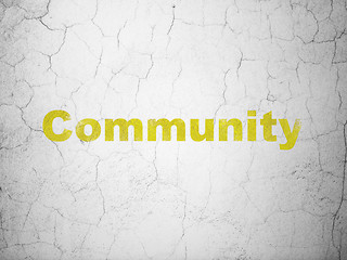 Image showing Social network concept: Community on wall background