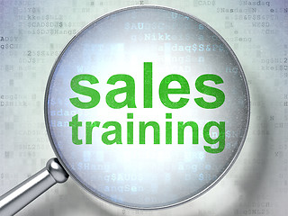 Image showing Marketing concept: Sales Training with optical glass