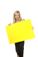 Image showing woman with empty poster