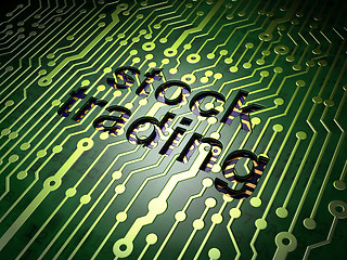 Image showing Business concept: Stock Trading on circuit board background