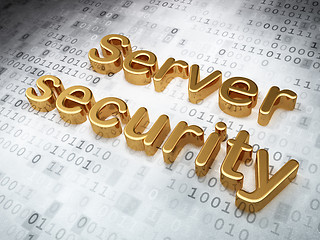 Image showing Safety concept: Golden Server Security on digital background