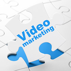 Image showing Business concept: Video Marketing on puzzle background