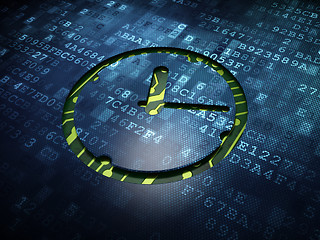 Image showing Time concept: Clock on digital screen background