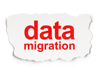 Image showing Data Migration on Paper background