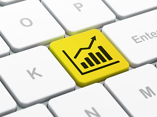 Image showing Advertising concept: Growth Graph on computer keyboard background